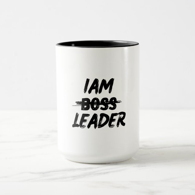 Personalisation mug iam leader not boos (Center)
