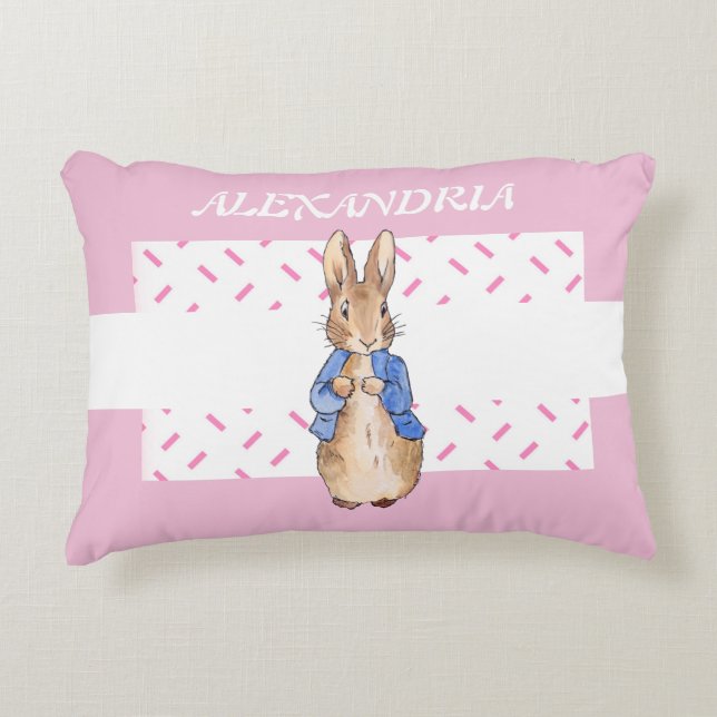 Personalisation Peter the Rabbit Child's Name  Decorative Cushion (Front)
