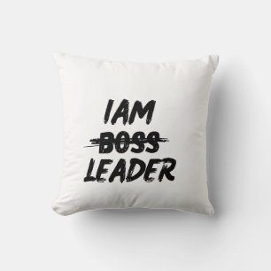 personalisation Throw Pillow iam leader not boss