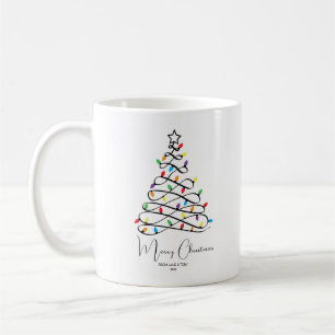 Personalisd Christmas Tree Doodle Coffee Mug