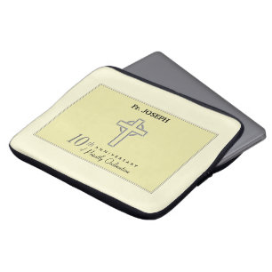 Personalise, 10th Anniversary of Priest Embossed Laptop Sleeve