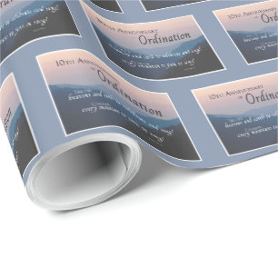 Personalise 10th Anniversary Ordination Congrats Wrapping Paper