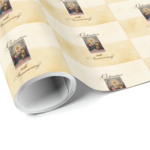 Personalise, 10th Ordination Anniversary Angels Wrapping Paper