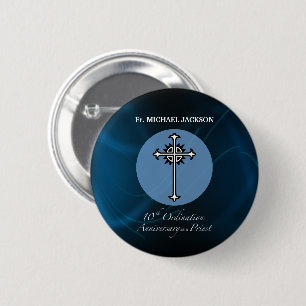 Personalise, 10th Ordination Anniversary of Priest 6 Cm Round Badge