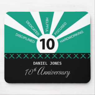 Personalise, 10th Year Employee Anniversary Mouse Pad