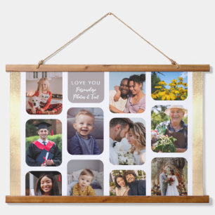 Personalise 11 Photos Modern Chic Elegant Love You Hanging Tapestry