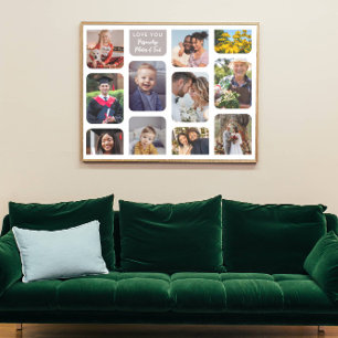 Personalise 11 Photos Modern Chic Elegant Love You Poster