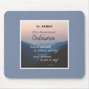 Personalise 15th Anniversary Ordination Congrats Mouse Pad