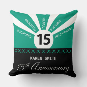 Personalise, 15th Yr Employee Business Anniversary Cushion