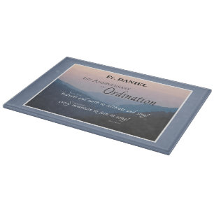 Personalise 1st Anniversary of Ordination Congrats Cutting Board