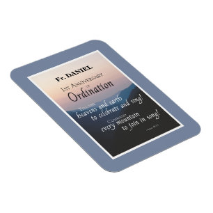 Personalise 1st Anniversary of Ordination Congrats Magnet