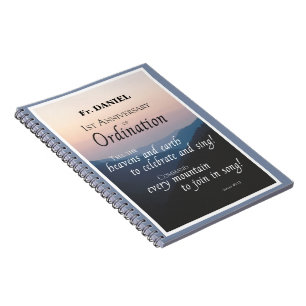 Personalise 1st Anniversary of Ordination Congrats Notebook