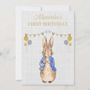 Personalise 1st Birthday Peter the Rabbit Invitati Invitation