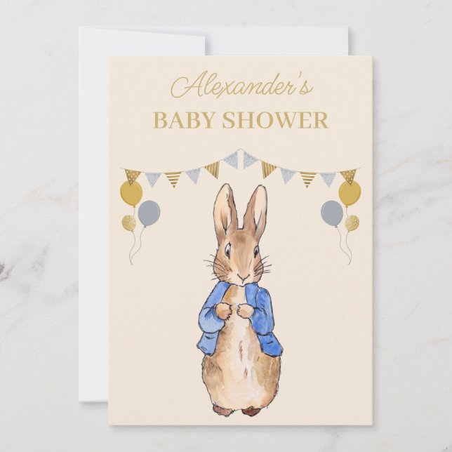 Personalise 1st Birthday Peter the Rabbit Invitation (Front)