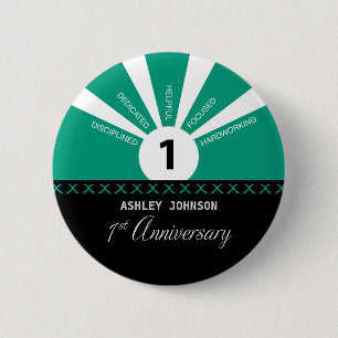 Personalise, 1st Year Employee Anniversary 6 Cm Round Badge