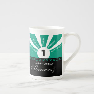 Personalise, 1st Year Employee Anniversary Bone China Mug