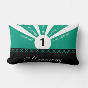 Personalise, 1st Year Employee Anniversary Lumbar Cushion
