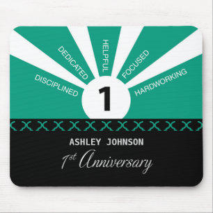 Personalise, 1st Year Employee Anniversary Mouse Pad