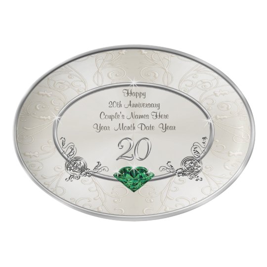 Personalise 20th Wedding Anniversary Gift For Wife Porcelain Serving Platter Zazzle Com Au