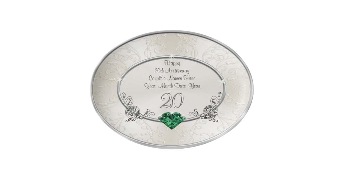 Personalise 20th Wedding Anniversary Gift For Wife Porcelain Serving Platter Zazzle Com Au