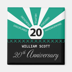 Personalise, 20th Yr Business Employee Anniversary Magnet