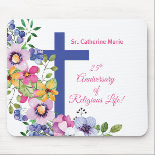 Personalise, 25th Anniversary Nun Religious Life Mouse Pad