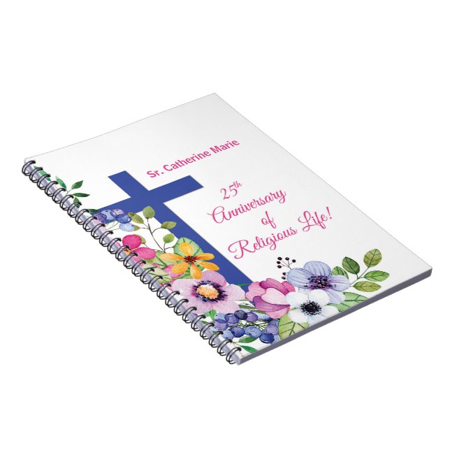 Personalise, 25th Anniversary Nun Religious Life Notebook (Right Side)