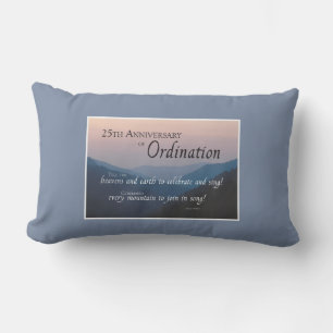 Personalise 25th Anniversary Ordination Congrats Lumbar Cushion