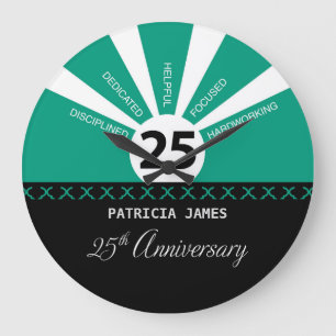 Personalise, 25th Year Employee Anniversary Large Clock