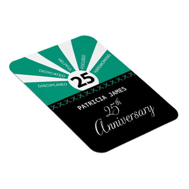 Personalise, 25th Year Employee Anniversary Magnet (Right Side)