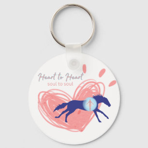 Personalise 2 Sided Horse Heart to Heart Soul   Key Ring