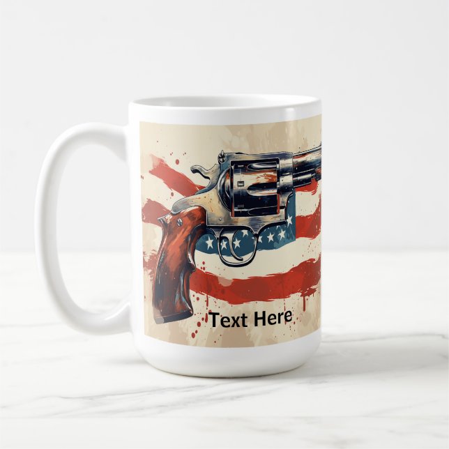 Personalise 2nd Amendment Coffee Mug USA Flag (Left)