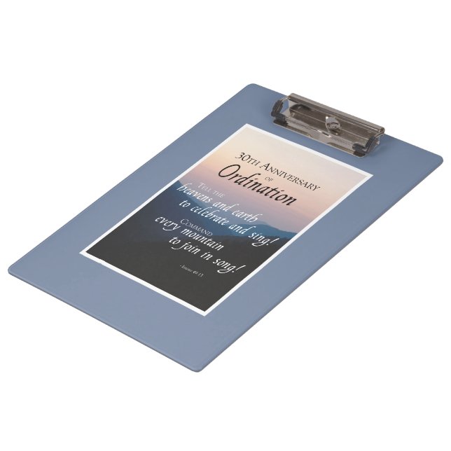 Personalise 30th Anniversary Ordination Congrats Clipboard (Angled)