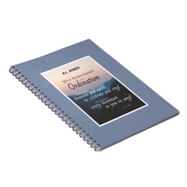 Personalise 30th Anniversary Ordination Congrats Notebook (Right Side)