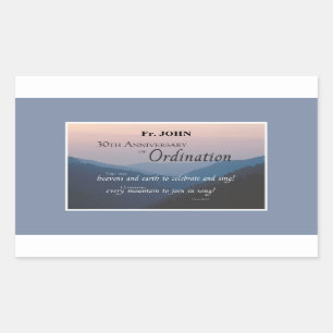 Personalise 30th Anniversary Ordination Congrats Rectangular Sticker
