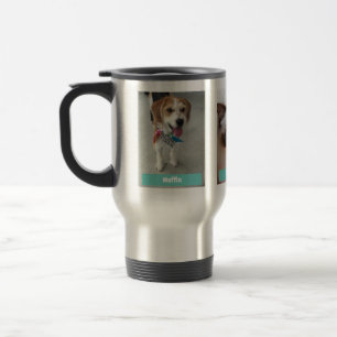 Personalise 3 Pet Photos & Names / Teal Travel Mug
