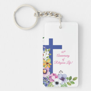 Personalise, 40th Anniversary Nun Religious Life Key Ring