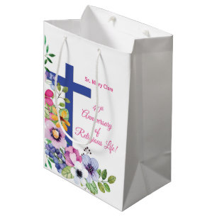 Personalise, 40th Anniversary Nun Religious Life Medium Gift Bag