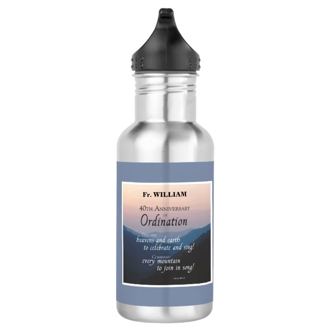 Personalise 40th Anniversary Ordination Congrats 532 Ml Water Bottle (Right)
