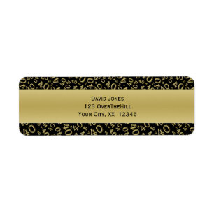 Personalise:  40th Birthday Theme Return Address Label