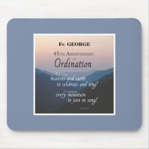 Personalise 45th Anniversary Ordination Congrats Mouse Pad