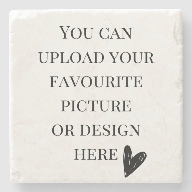 Personalise 4" x 4" marble  stone coaster (Front)