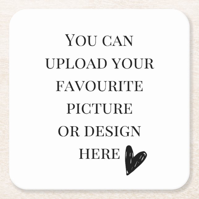 Personalise 4" x 4" square paper coaster (Front)