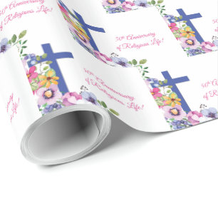 Personalise, 50th Anniversary Nun Religious Life Wrapping Paper