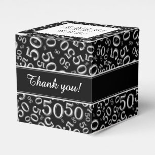 Personalise: 50th Birthday Party Black/White Favour Box