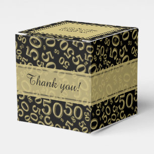 Personalise: 50th Birthday Party Gold/Black Favour Box