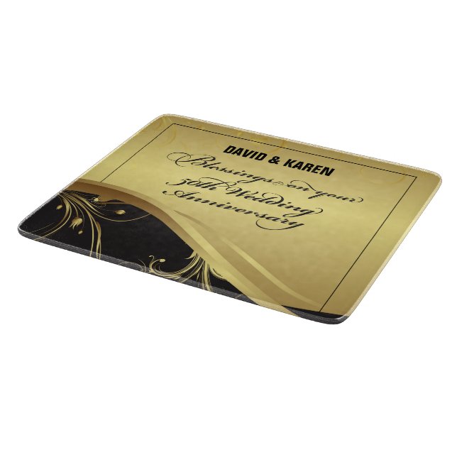 Personalise, 50th Wedding Anniversary Religious Cutting Board (Corner)