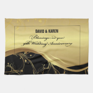 Personalise, 50th Wedding Anniversary Religious Tea Towel