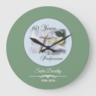 Personalise, 60 Years of Religious Profession Large Clock