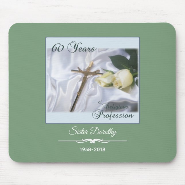 Personalise, 60 Years of Religious Profession Mouse Pad (Front)